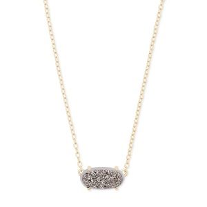 Kendra Scott - Ever Necklace. Gold chain, silver drusy stone
